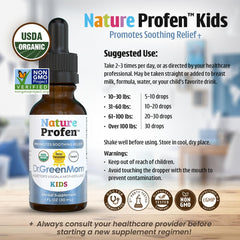 Etiqueta nutricional y lista de ingredientes de Nature Profen para transparencia