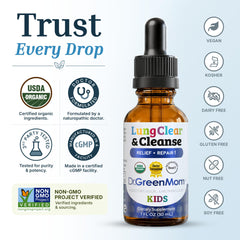 Dr Green Mom gotas mezcladas en jugo para administración más fácil