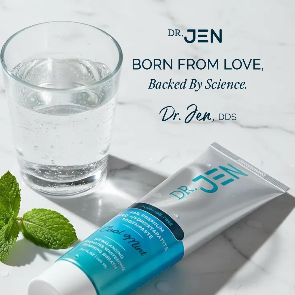Dr Jen gota de crema sobre fondo blanco mostrando consistencia suave