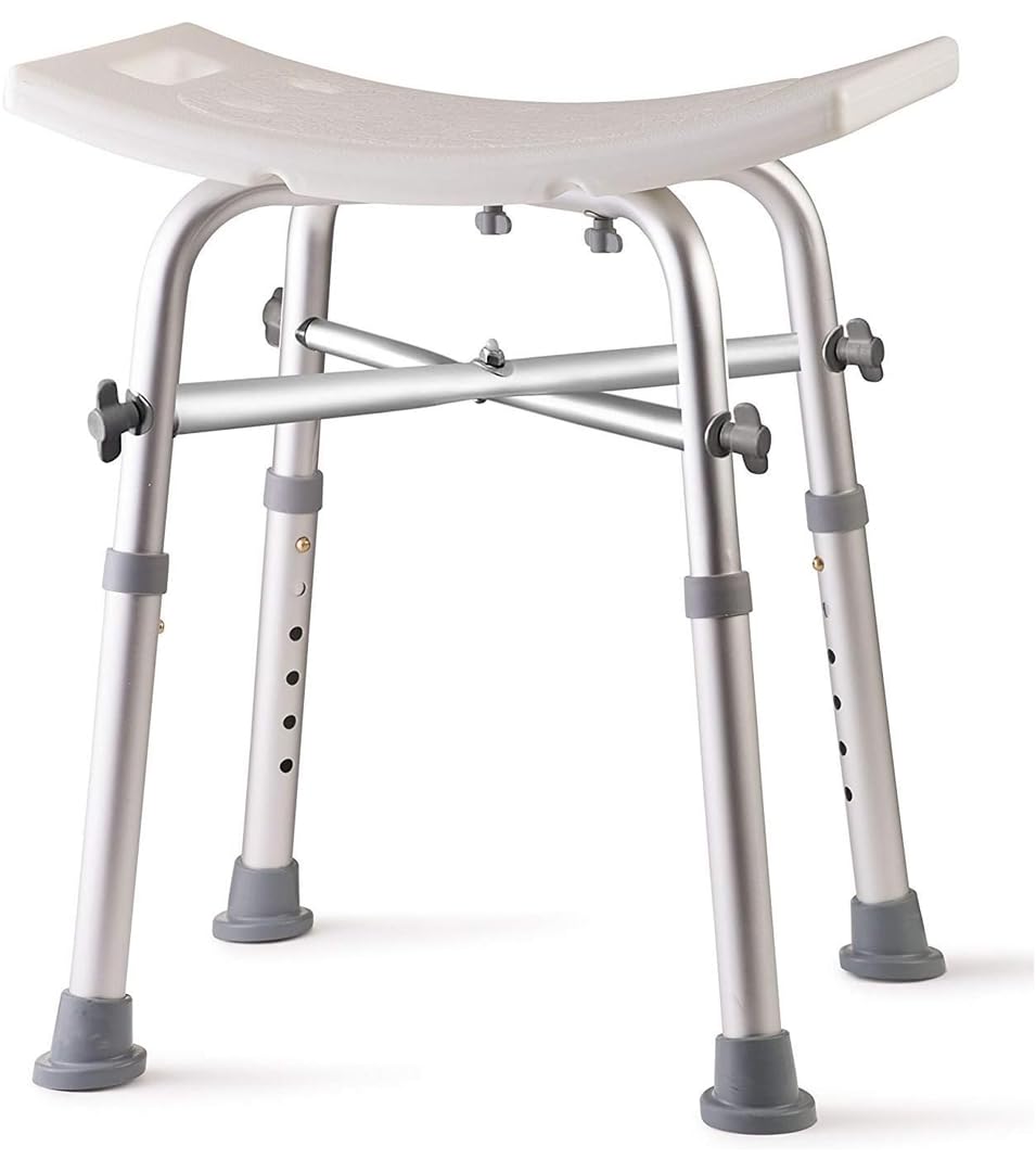 Dr. Kay's vista frontal de la silla de ducha, soporte robusto y seguro