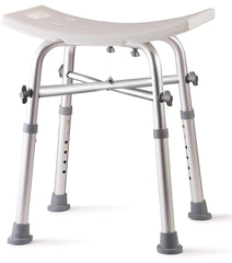 Dr. Kay's vista frontal de la silla de ducha, soporte robusto y seguro