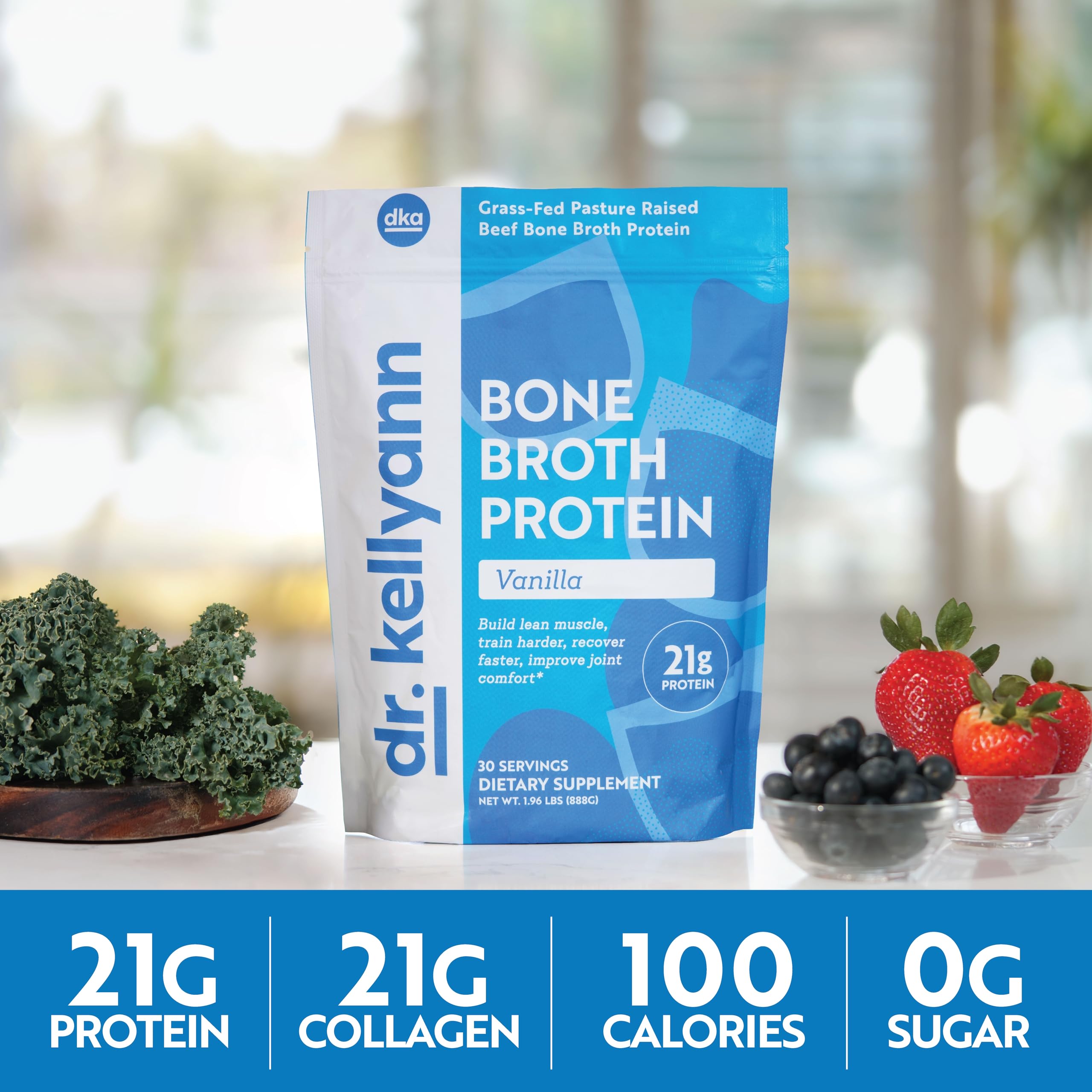 Dr. Kellyann producto en mesa de desayuno recomendado para dietas keto