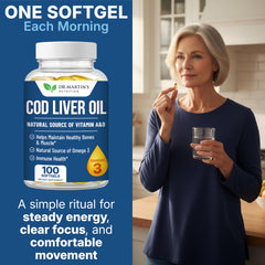 DR. MARTIN'S NUTRITION cápsula junto a mano para comparar tamaño cómodo