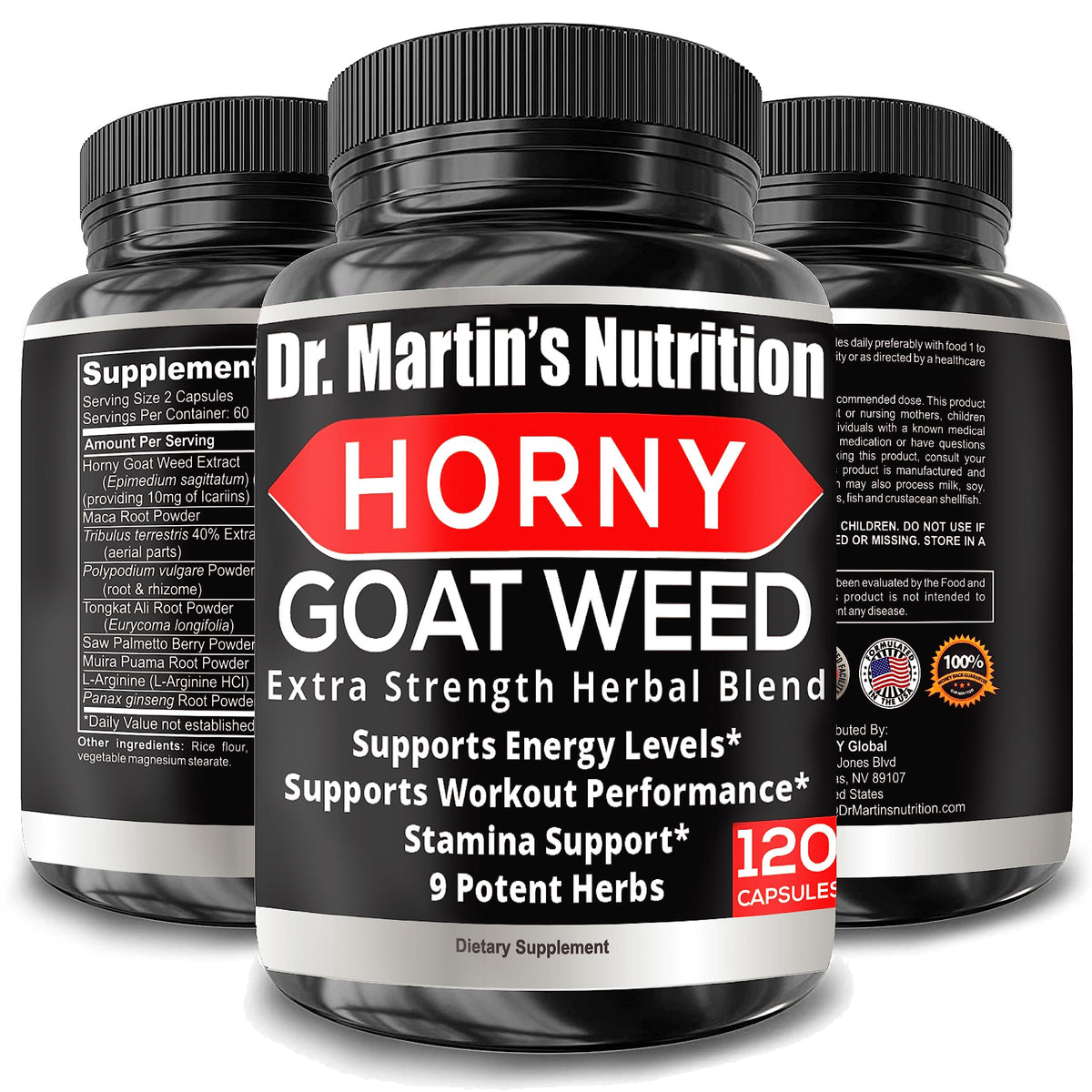 DR. MARTIN'S NUTRITION botella frontal mostrando etiquetado y valor de 120 cápsulas