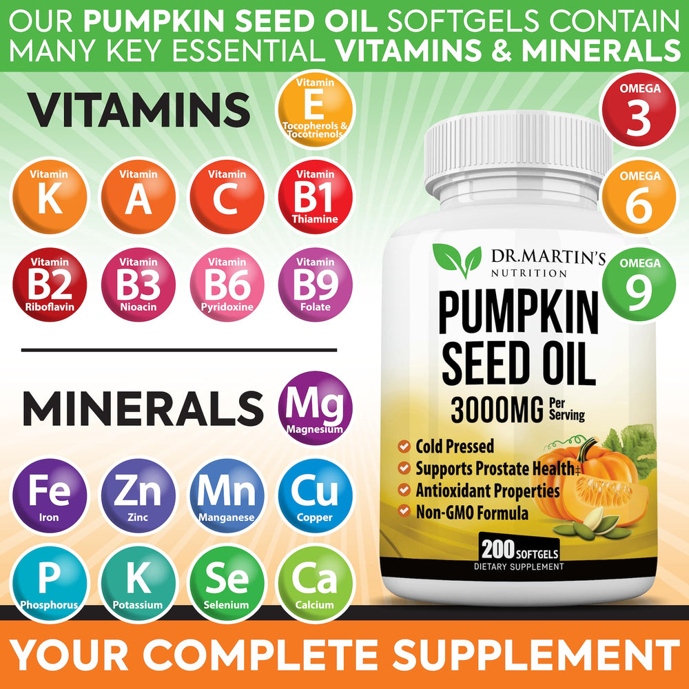 DR. MARTIN'S NUTRITION semillas de calabaza como fuente natural del aceite