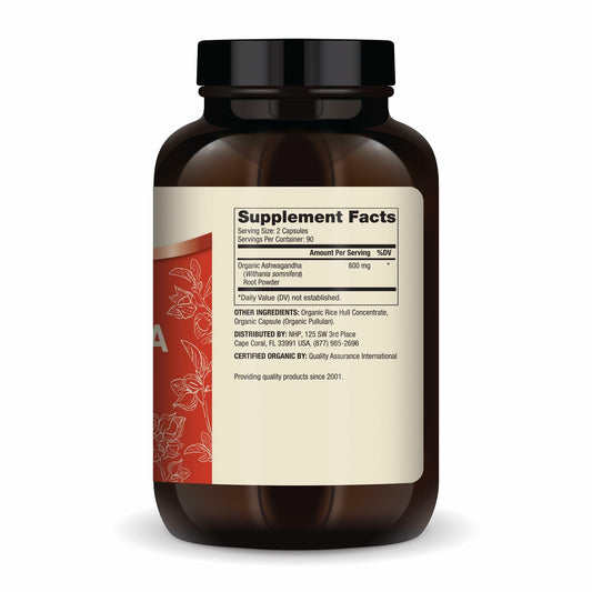 Detalle de etiqueta Dr. Mercola con sello USDA Organic y beneficios de origen certificado