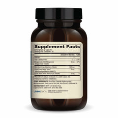 Dr. Mercola detalle de la etiqueta con ingredientes clave y ventajas