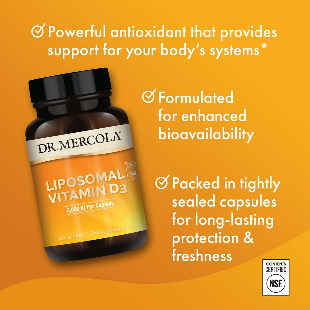 Dr. Mercola etiqueta nutricional legible con ingredientes clave