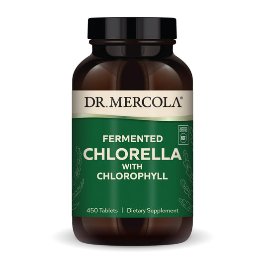 Dr. Mercola envase frontal mostrando etiqueta y beneficios visibles
