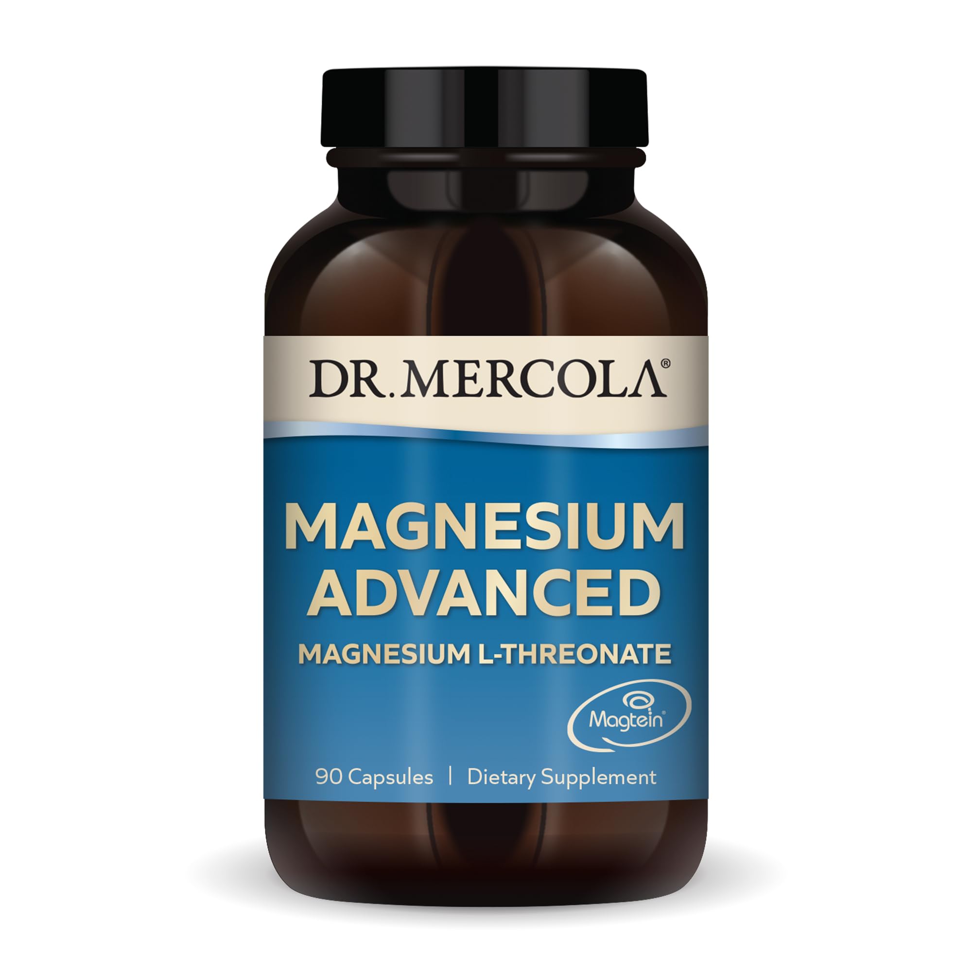 Dr. Mercola frasco delantero mostrando 90 cápsulas y etiqueta clara