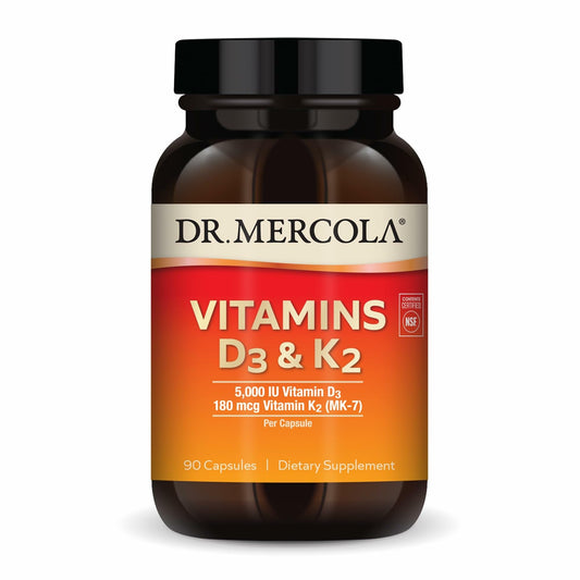 Dr. Mercola frasco frontal mostrando etiqueta clara y beneficio de apoyo óseo