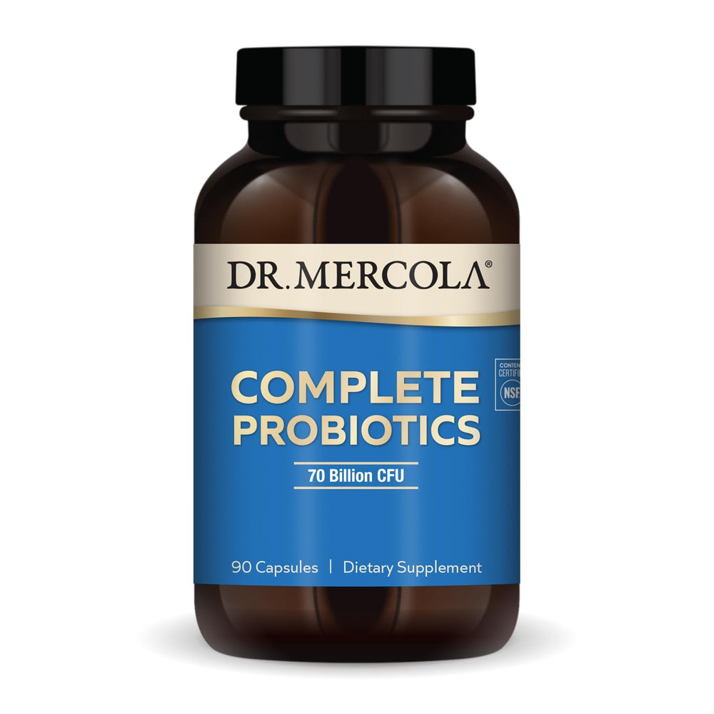 Dr. Mercola frente del envase mostrando etiqueta clara y beneficios