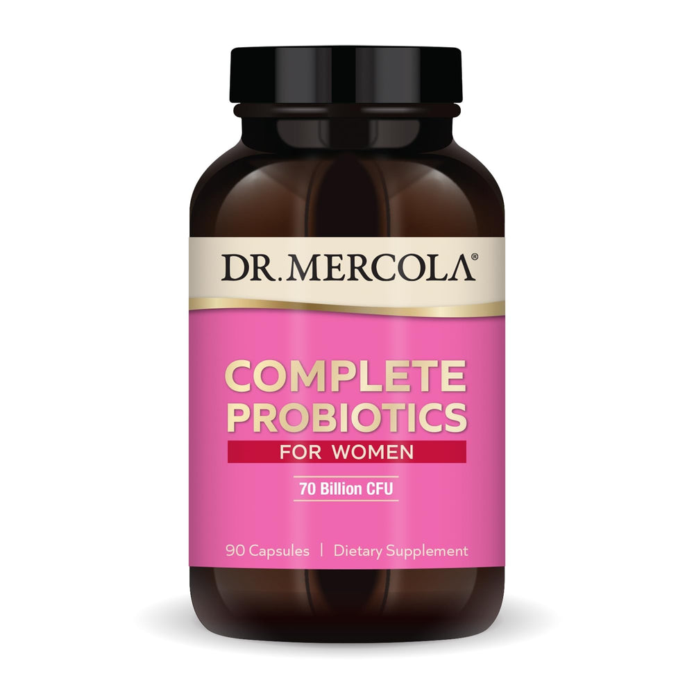 Dr. Mercola frente del envase mostrando etiqueta y beneficios visibles