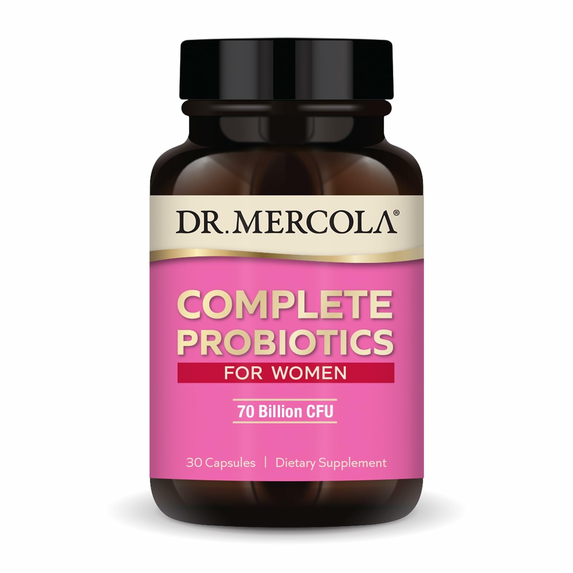 Dr. Mercola frente del envase mostrando marca y uso