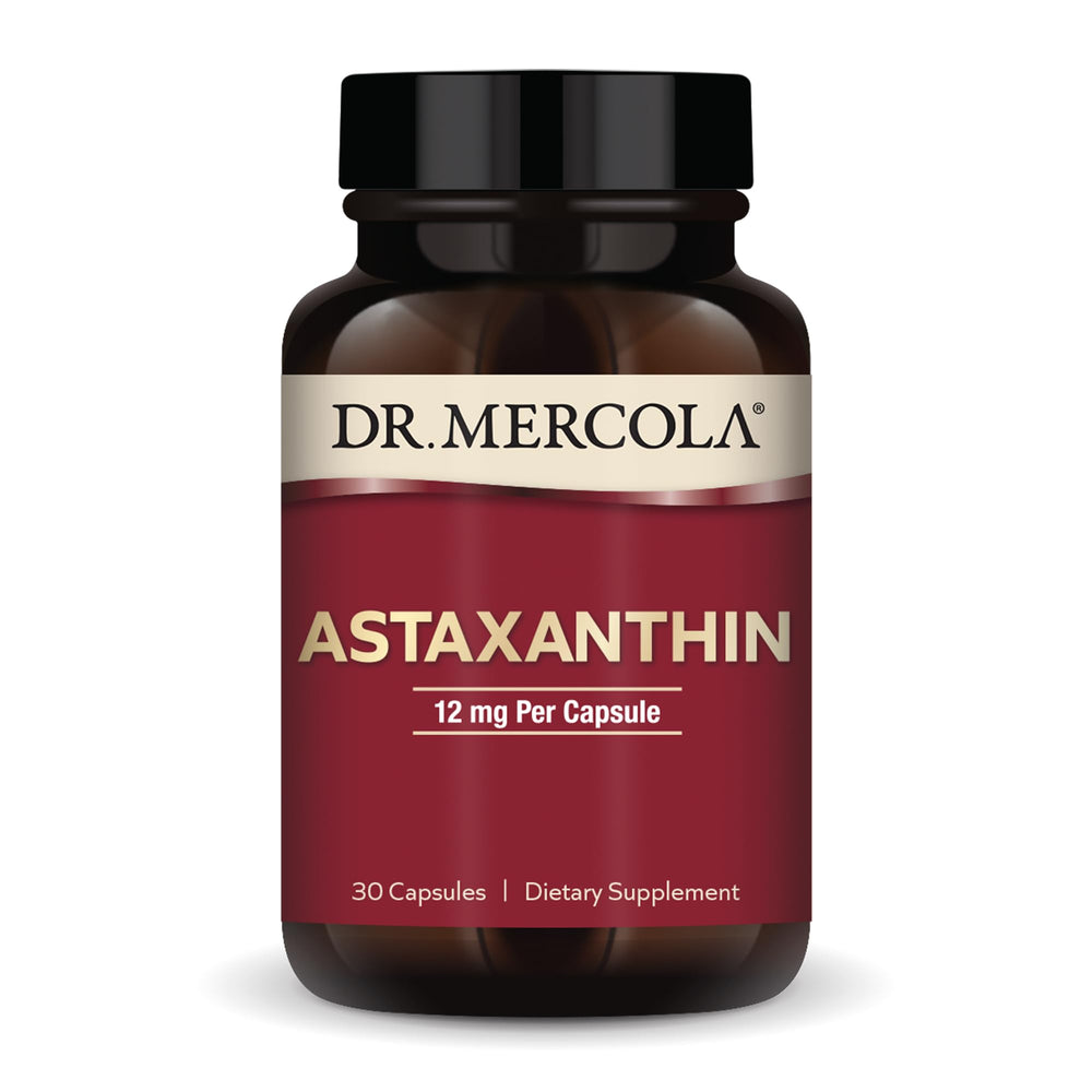 Dr. Mercola frasco frontal mostrando etiqueta y beneficio antioxidante