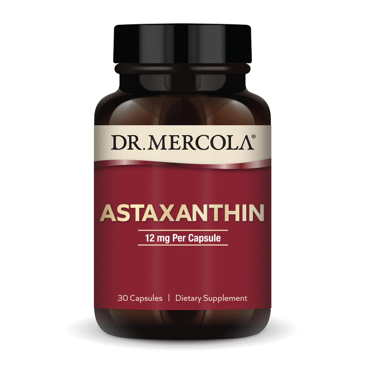 Dr. Mercola frasco frontal mostrando etiqueta y beneficio antioxidante