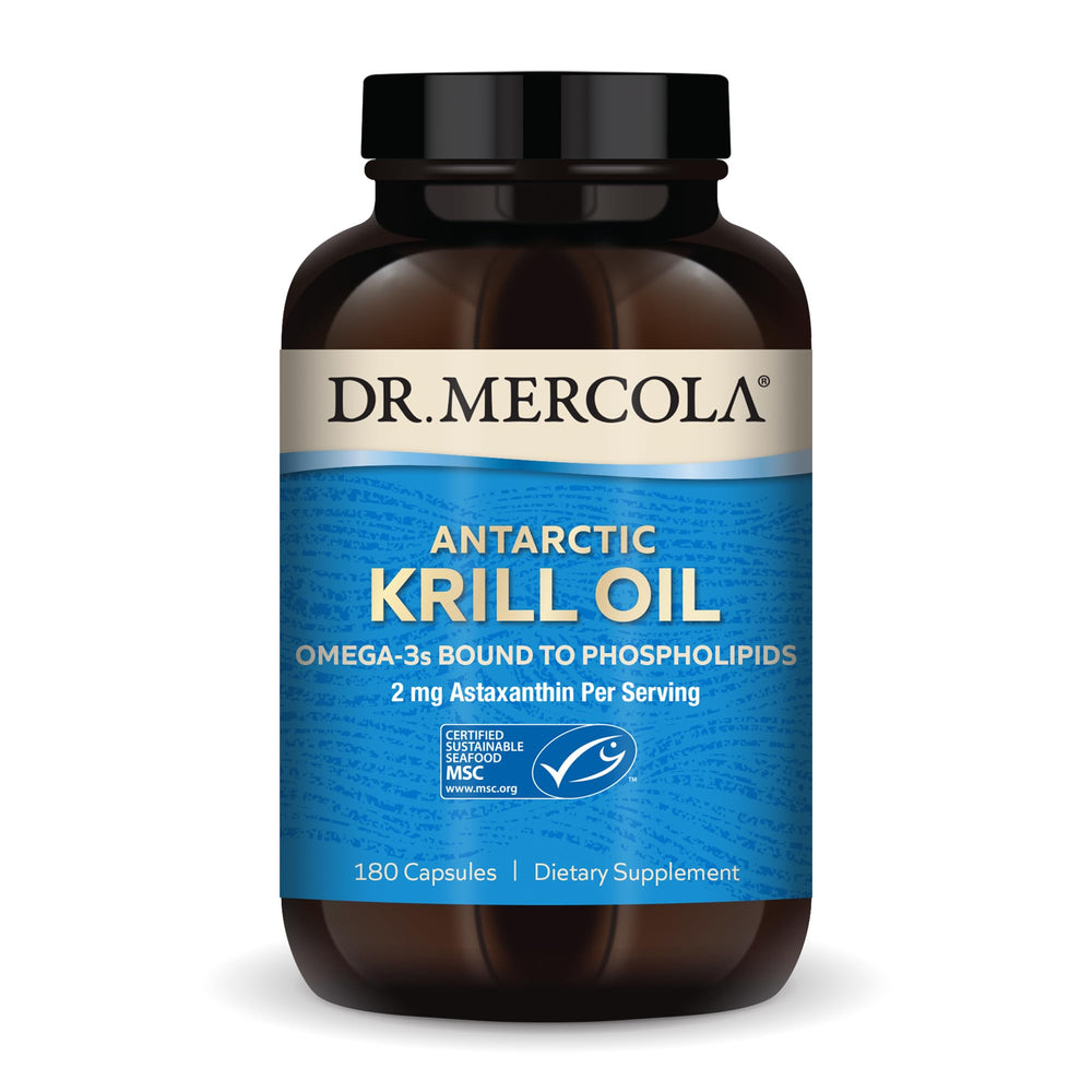 Dr. Mercola frasco frontal mostrando 180 cápsulas y etiqueta clara