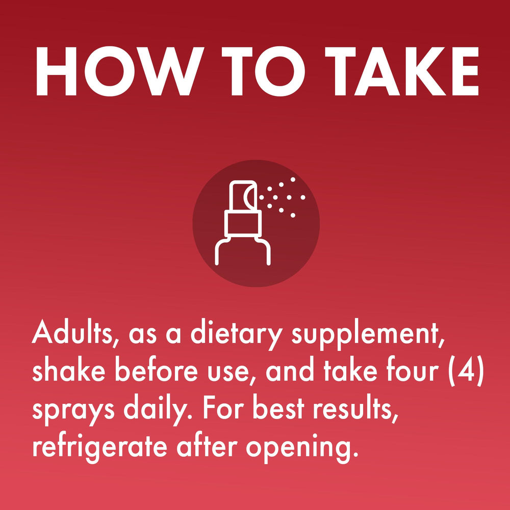 Aplicación sublingual del spray Dr. Mercola para absorción rápida y conveniente
