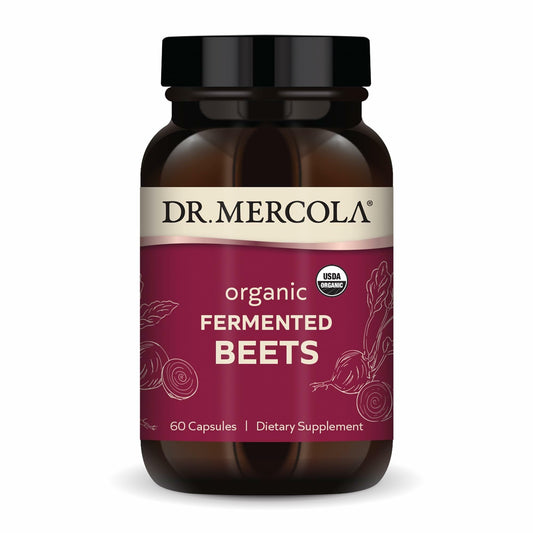 Dr. Mercola envase frontal mostrando la marca y beneficios orgánicos