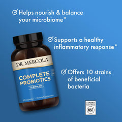 Dr. Mercola botella junto a objetos para comparar tamaño y capacidad