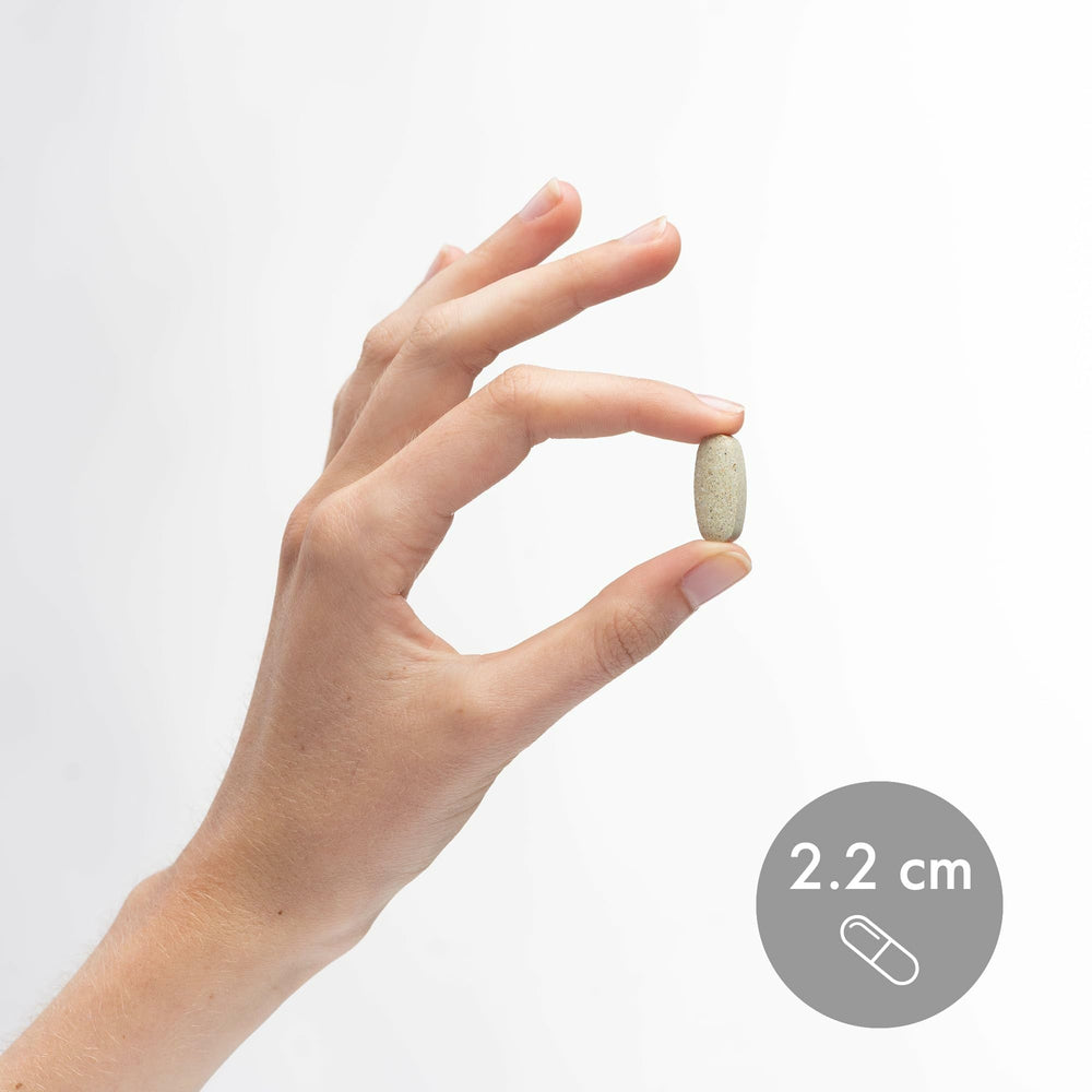 Dr. Mercola comparación de tamaño con mano para ver porción real