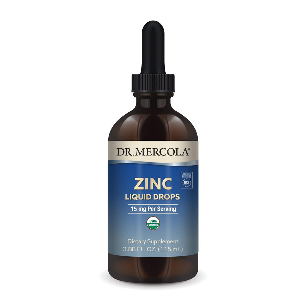 Dr. Mercola frente del envase mostrando etiqueta y beneficios orgánicos