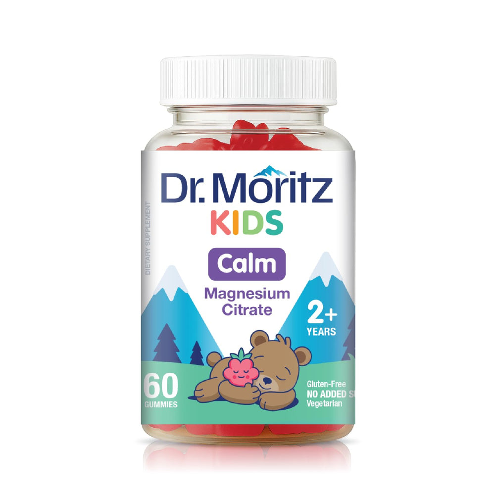 DR. MORITZ frasco frontal mostrando 60 gomitas y beneficios sin azúcar