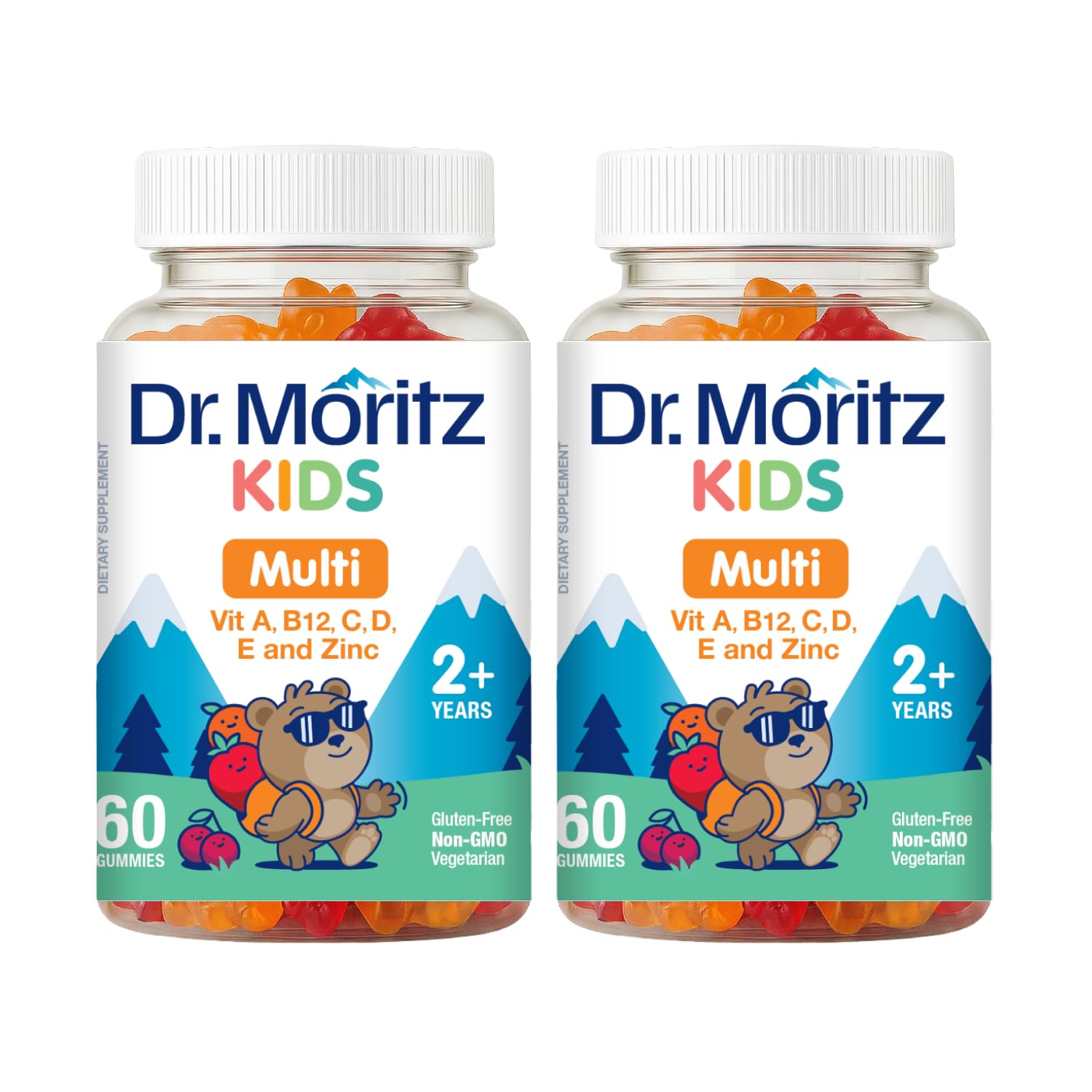 DR. MORITZ frasco frontal mostrando el pack de gomitas y conveniencia