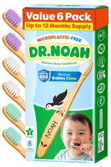 Dr. Noah empaque frontal con seis cepillos, opción segura y sostenible