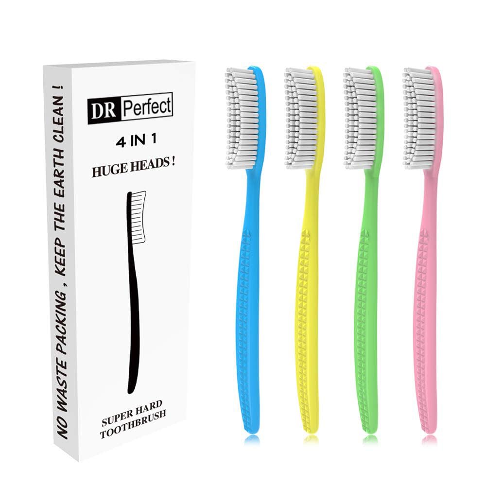 DR PERFECT cepillo frontal pack de cuatro mostrando diseño y tamaño