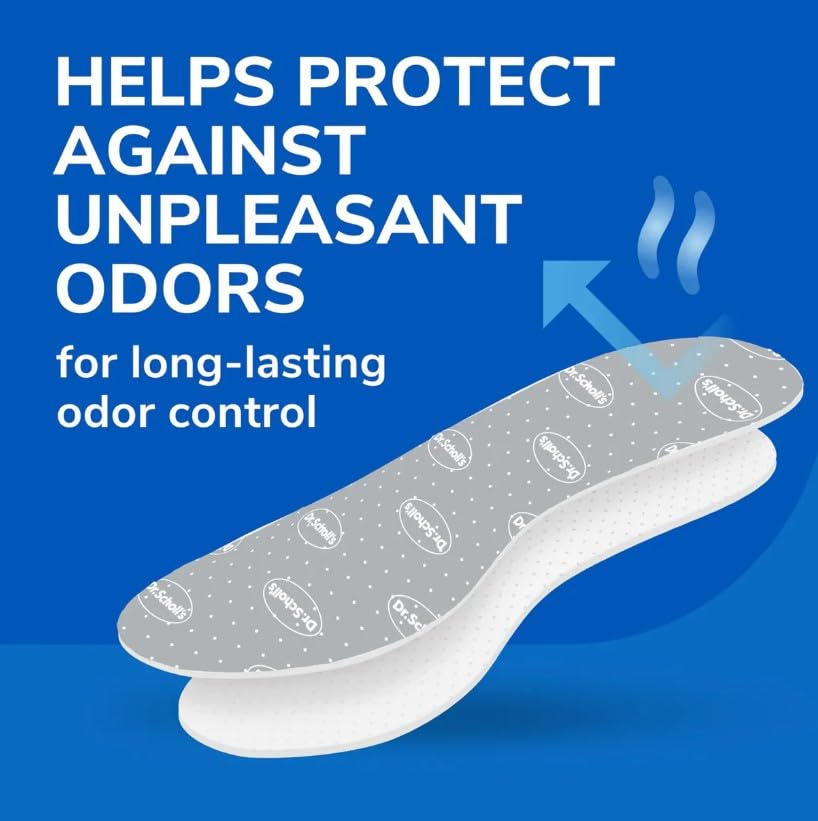 Dr. Scholl's detalle de la capa antiolor ofreciendo frescura prolongada