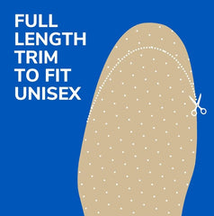 Dr. Scholl's plantilla siendo recortada para un ajuste personalizado