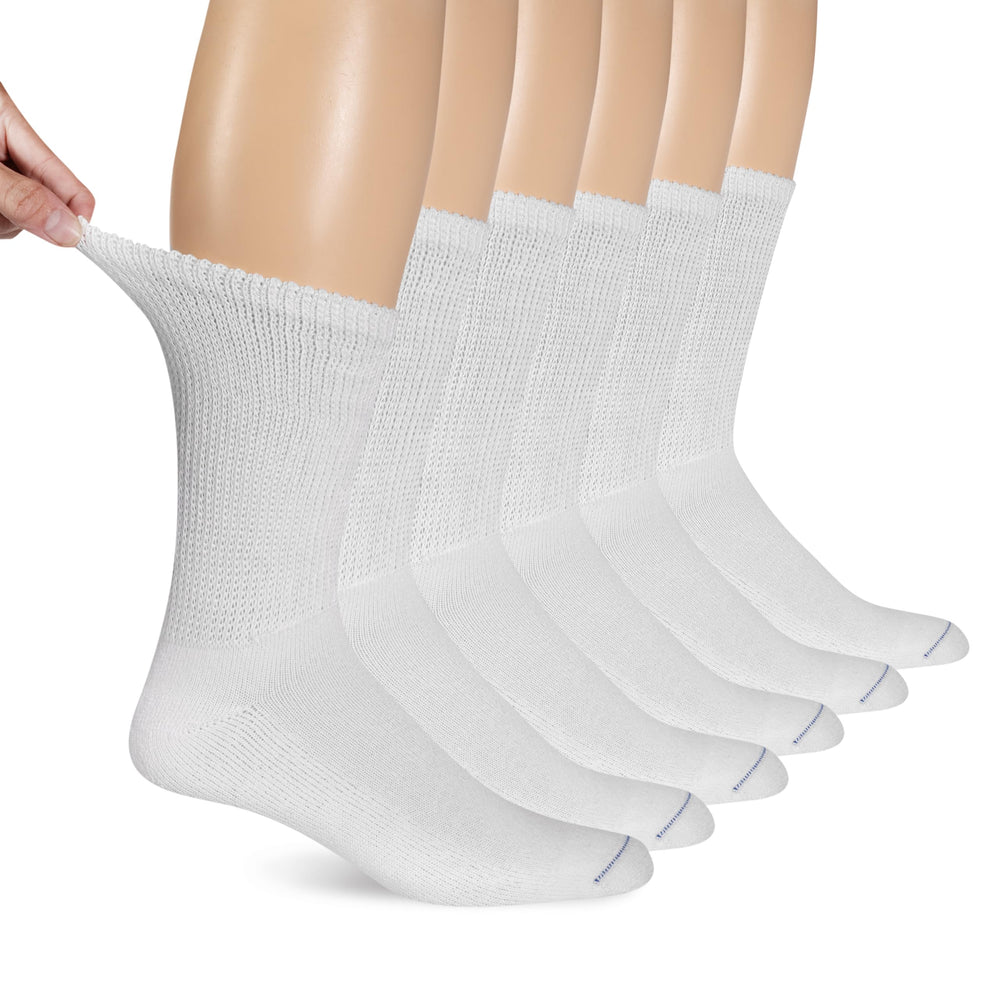 Dr. Scholl's calcetín frontal blanco mostrando ajuste y comodidad