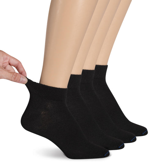 Dr. Scholl's frente del paquete de 4 pares color negro, comodidad diaria