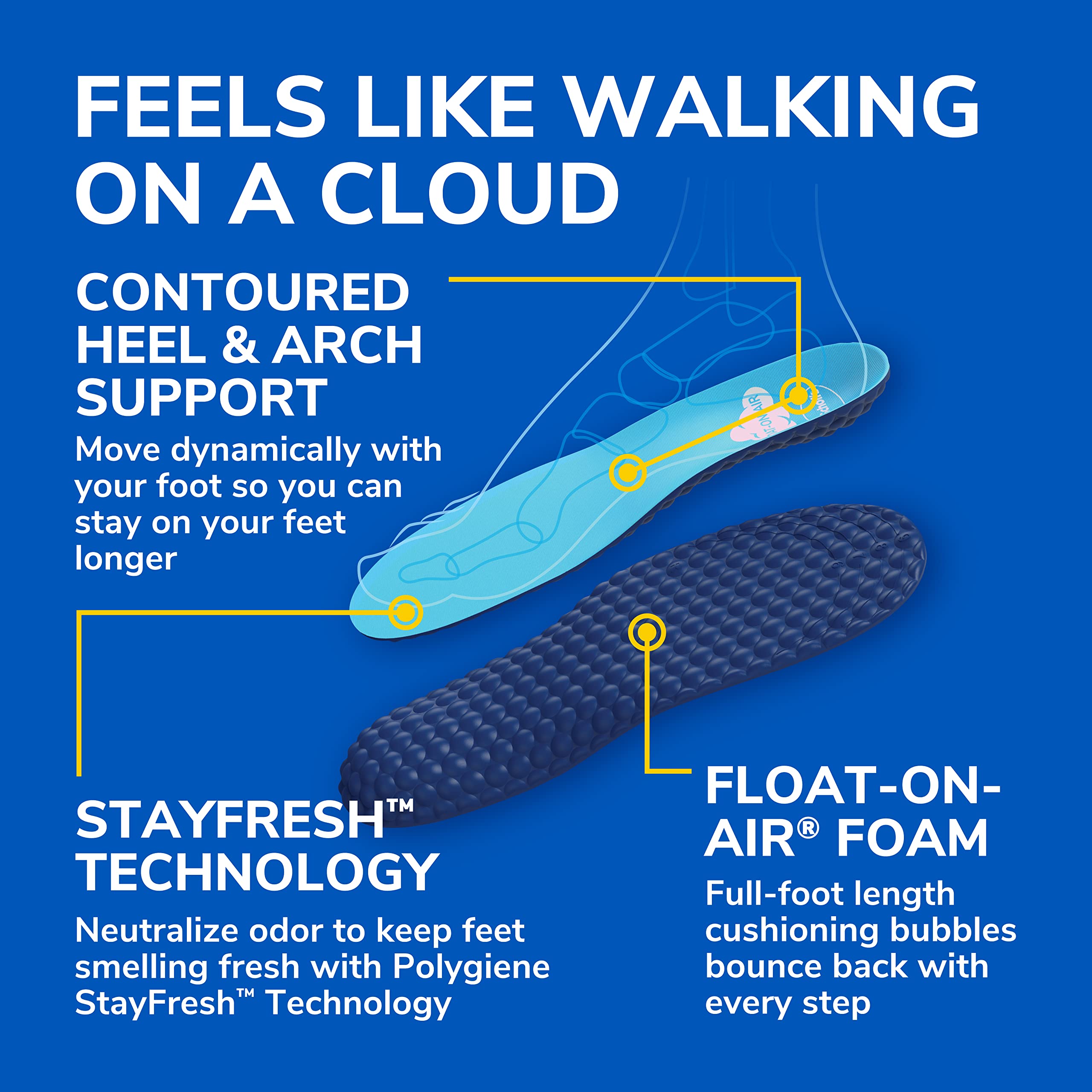 Dr. Scholl's plantilla junto a una regla para comparar talla y recorte