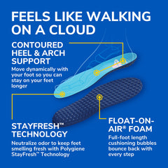 Dr. Scholl's plantilla junto a una regla para comparar talla y recorte