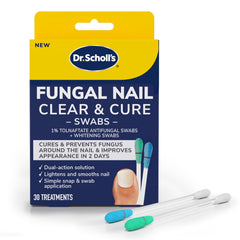 Dr. Scholl's empaque frontal mostrando 30 tratamientos y beneficios