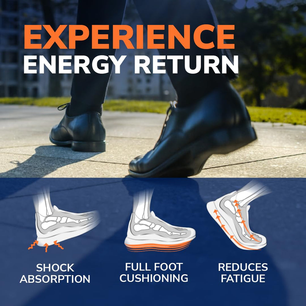 Dr. Scholl's plantillas dentro de una bota de trabajo para soporte