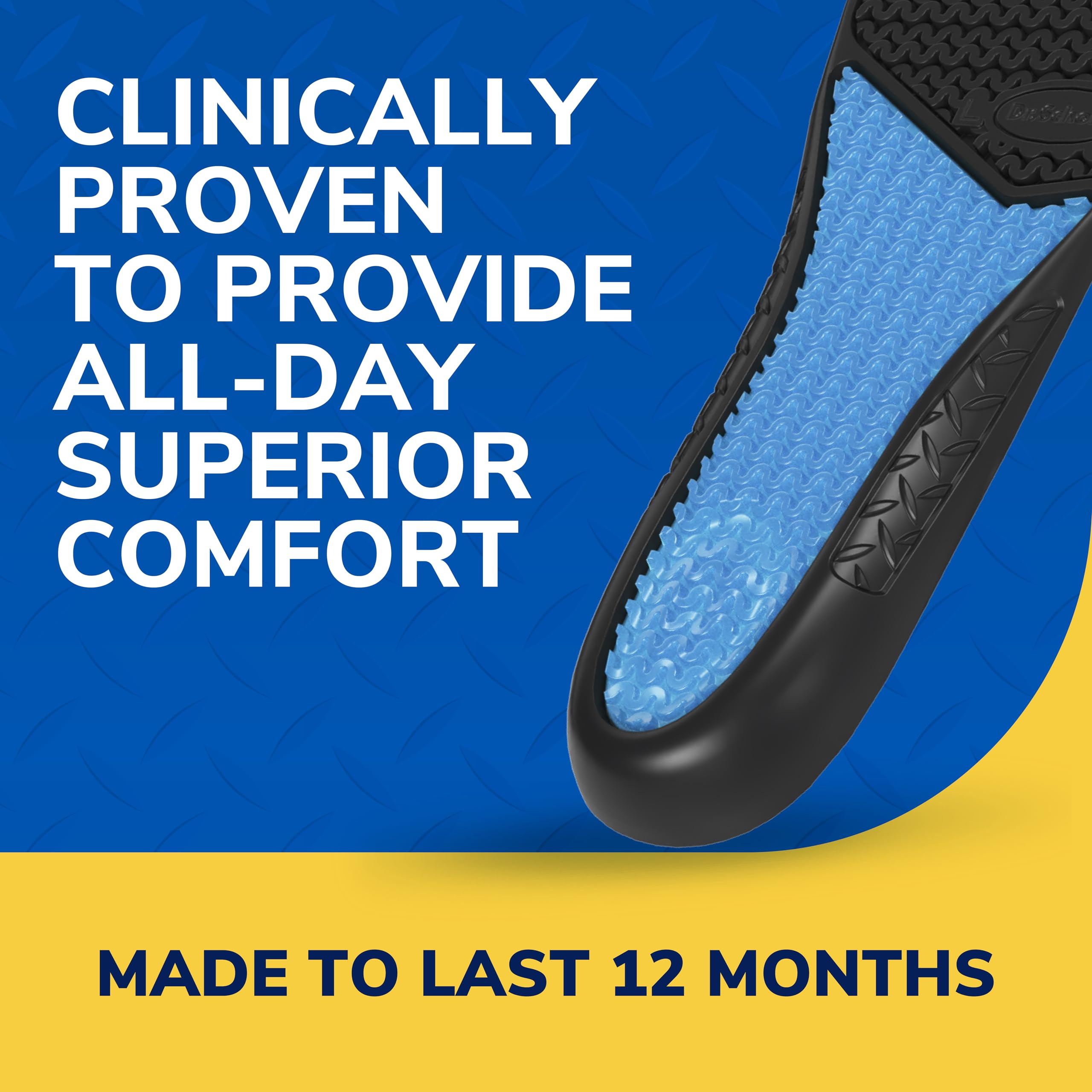 Dr. Scholl's plantillas colocadas dentro de botas de trabajo para confort