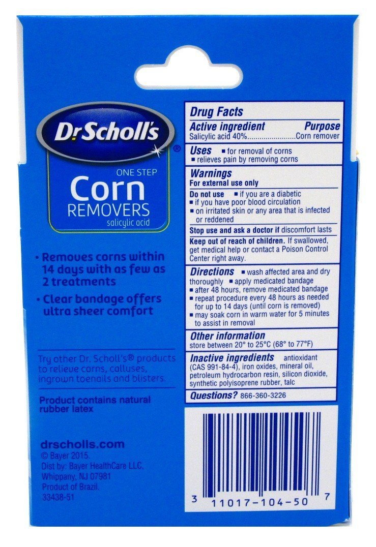 Dr. Scholls producto aplicado en callo para suavizar y facilitar eliminación