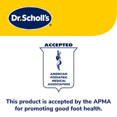 Dr. Scholl's etiqueta con sello APMA demostrando aprobación profesional