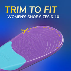 Dr. Scholl's etiqueta mostrando la tecnología de control de olores integrada