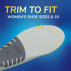 Dr. Scholl’s etiqueta y materiales indicando calidad y soporte prolongado