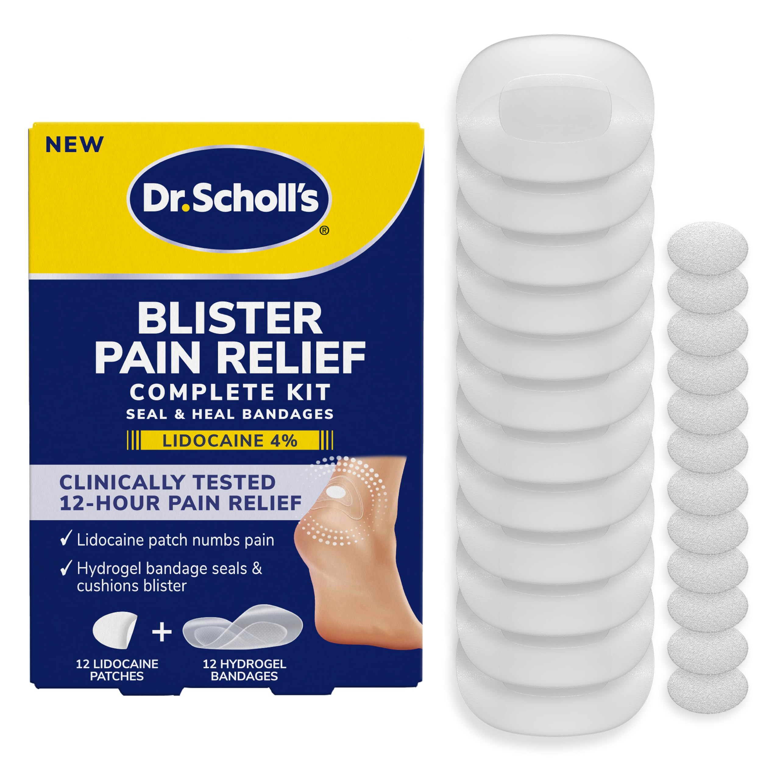 Dr. Scholl's frente del empaque mostrando el kit completo, solución rápida