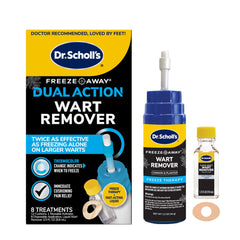 Dr. Scholl's frente del empaque mostrando el kit completo y beneficios