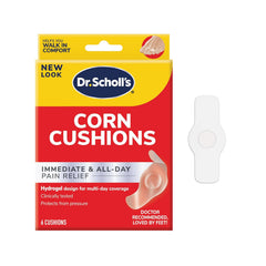 Dr. Scholl's empaque frontal mostrando 6 cojines y alivio rápido