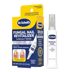 Dr. Scholl's envase frontal mostrando el formato y diseño, útil para identificar el producto
