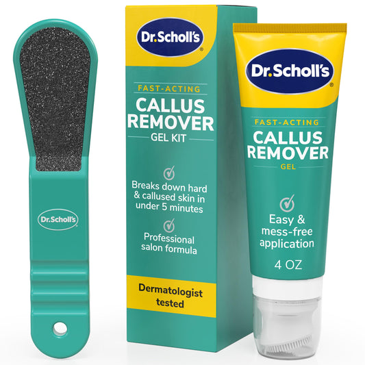 Dr. Scholl's frente del kit mostrando embalaje profesional y resultado rápido