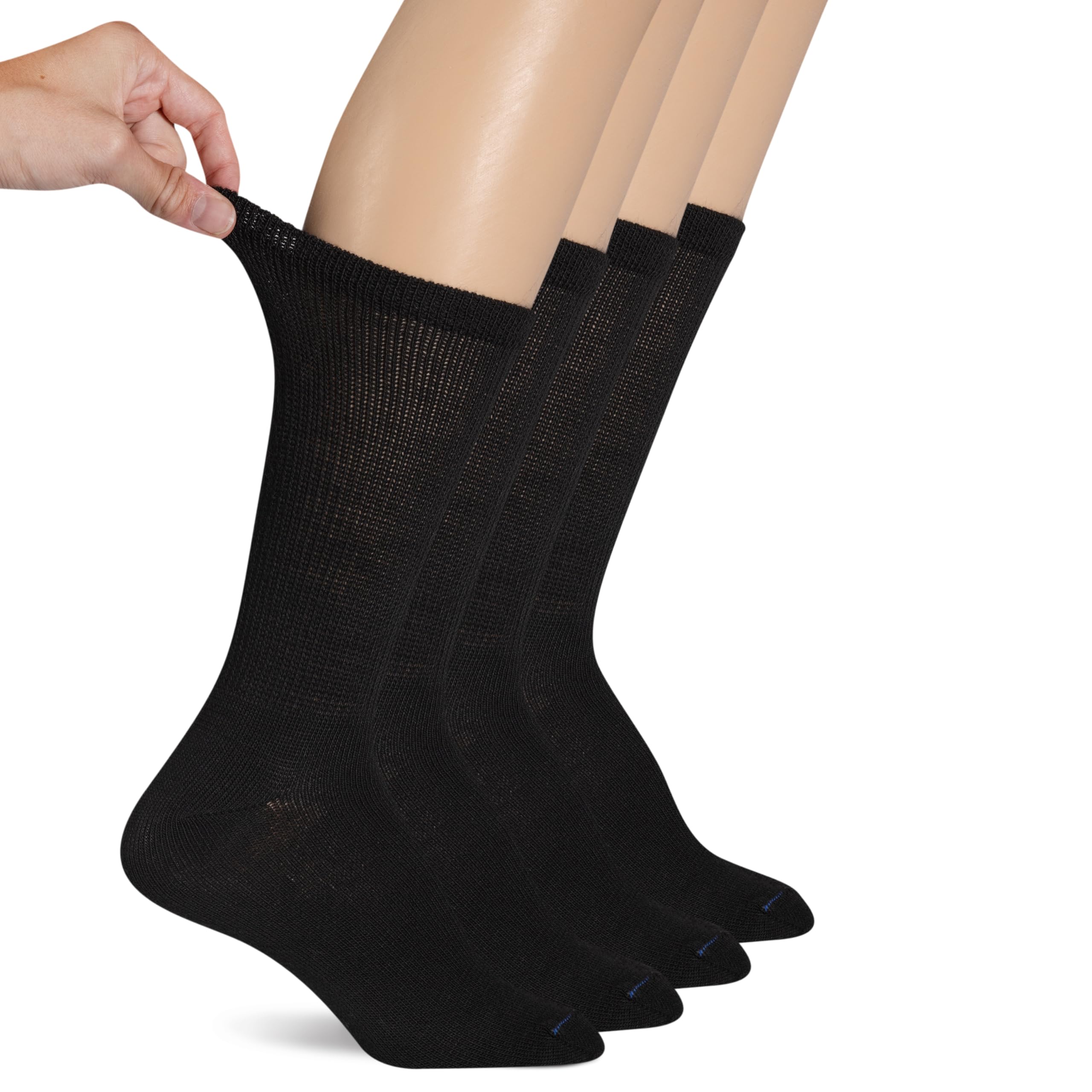 Dr. Scholl's frente del paquete mostrando cuatro pares y beneficio confort