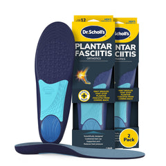 Dr. Scholl’s empaque frontal mostrando plantillas y beneficios visibles